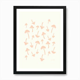 Peach Mushrooms Art Print