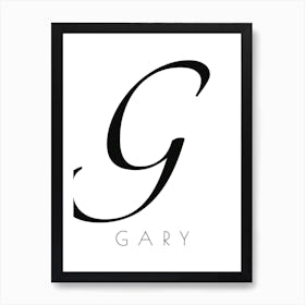 Gary Typography Name Initial Word Art Print