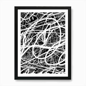 Abstract Black And White Painting 1 Art Print