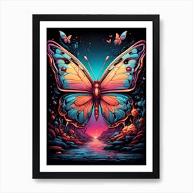 Psychedelic Butterfly 2 Art Print