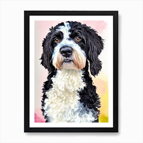 Portuguese Water Dog 2 Watercolour Dog Art Print