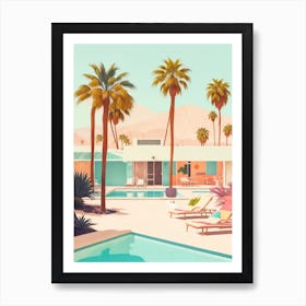 Mid-Century Modern Palm Springs Art Print with Vibrant Poolside Ambiance and Retro Charm Series - 3 Art Print