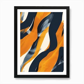 Orange And Black Abstract Painting 4 Art Print