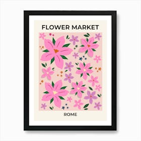 Flower Market Rome Italy Art Print