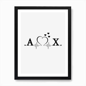 Personalized Couple Name Initial A And X Art Print