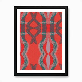Abstract Red Fabric Art Print