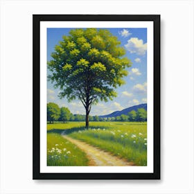 Tree In A Field Art Print