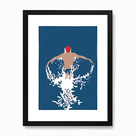 Man butterfly swimming in the ocean Art Print