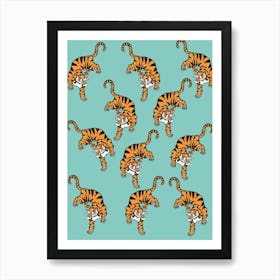 Vintage Tiger Pattern Art Print