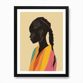 African Woman With Braids Art Print