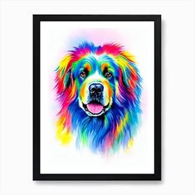 Newfoundland Rainbow Oil Painting Dog Art Print