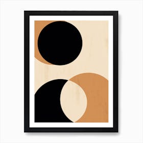 Illusory Edges; Beige Mid Century Abstractions Art Print