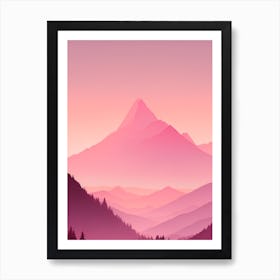 Misty Mountains Vertical Background In Pink Tone 78 Art Print