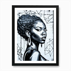 Graffiti Mural Of Beautiful Black Woman 278 Poster