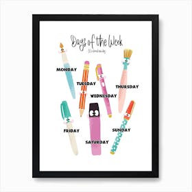 Days Of The Week Art Print