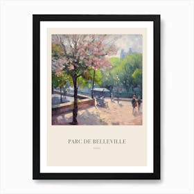 Parc De Belleville Paris France Vintage Cezanne Inspired Poster Art Print