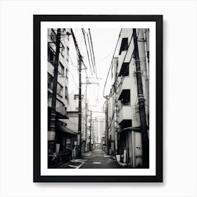 Osaka, Japan, Black And White Old Photo 1 Art Print