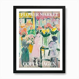 Vintage Flower Market Painting Copenhagen 2 Art Print