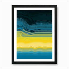 Abstract - Blue And Yellow Art Print