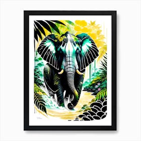 Elephant In The Jungle Art Print