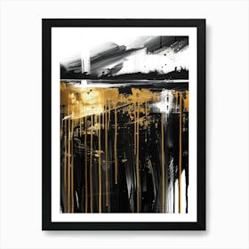 Abstract Black And Gold 11 Art Print