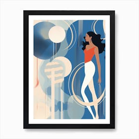 Woman In Space Art Print