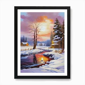 Winter Landscape Painting 18 Art Print
