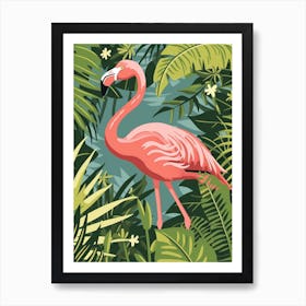 Greater Flamingo Kenya Tropical Illustration 5 Art Print