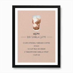 Iced Vanilla Latte Art Print