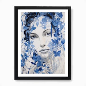 Blue Flowers 52 Art Print