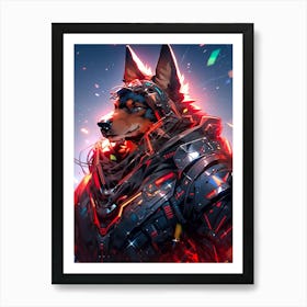 Futuristic Wolf 2 Art Print