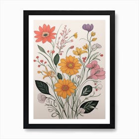 Lucky Daisy's Flowers Art Print