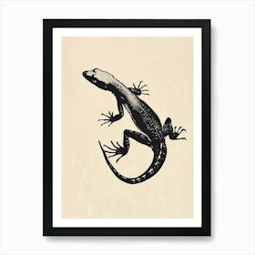 Minimalist Black Lizard Silhouette Art Print