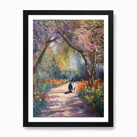 Painting Of A Cat In Brooklyn Botanic Garden, Usa In The Style Of Impressionism 01 Art Print