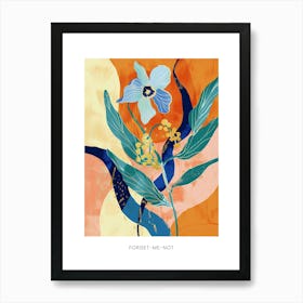 Colourful Flower Illustration Poster Forget Me Not 3 Art Print