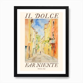 Il Dolce Far Niente Rimini, Italy Watercolour Streets 3 Poster Art Print