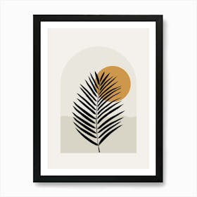 Palm Leaf Sun And Ocean Art Print