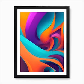 Abstract Colorful Waves Vertical Composition 100 Art Print