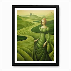 Lady In Green 1 Art Print