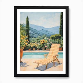Sun Lounger By The Pool In Lucca Italy 3 Art Print