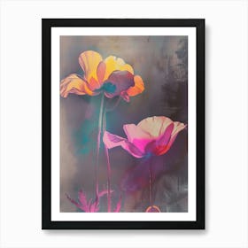 Iridescent Flower Poppy 1 Art Print