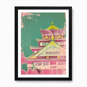 Osaka Castle Duotone Silkscreen 2 Art Print