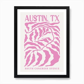 Austin Texas Pink Abstract Art Print