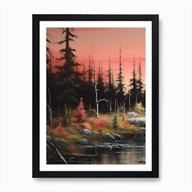 Sunset In The Woods Poster