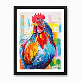 Colourful Bird Painting Chicken 1 Art Print