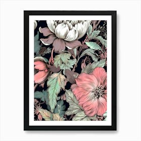 Floral Pattern nature meadow flowers 1 Art Print