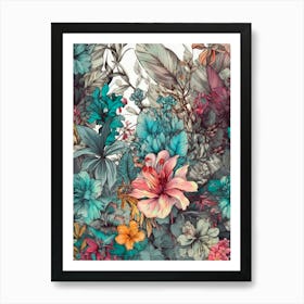 Flowers nature botanical art 8 Art Print