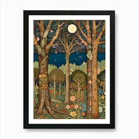 William Morris Forest At Night 20 Art Print