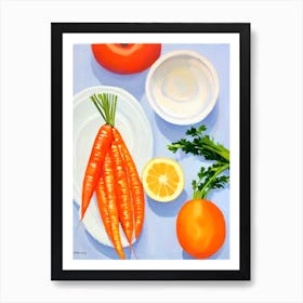 Carrot Tablescape vegetable Art Print