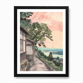 Karuizawa Japan 1 Retro Illustration Art Print